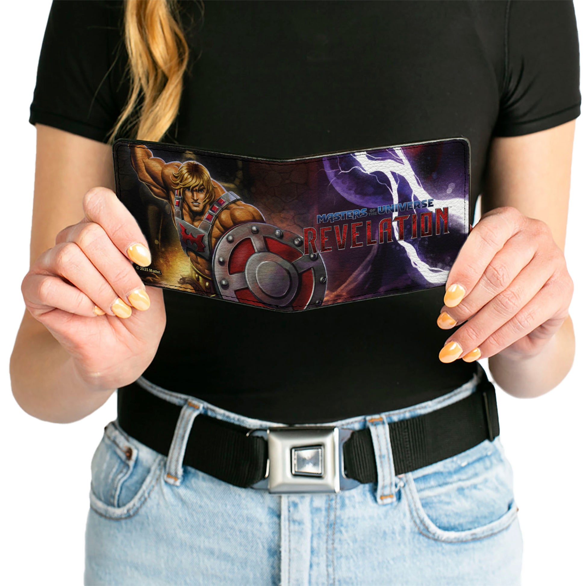 Bi-Fold Wallet - MASTERS OF THE UNIVERSE REVELATION He-Man Shield Pose and Title Logo Bi-Fold Wallets Masters of the Universe