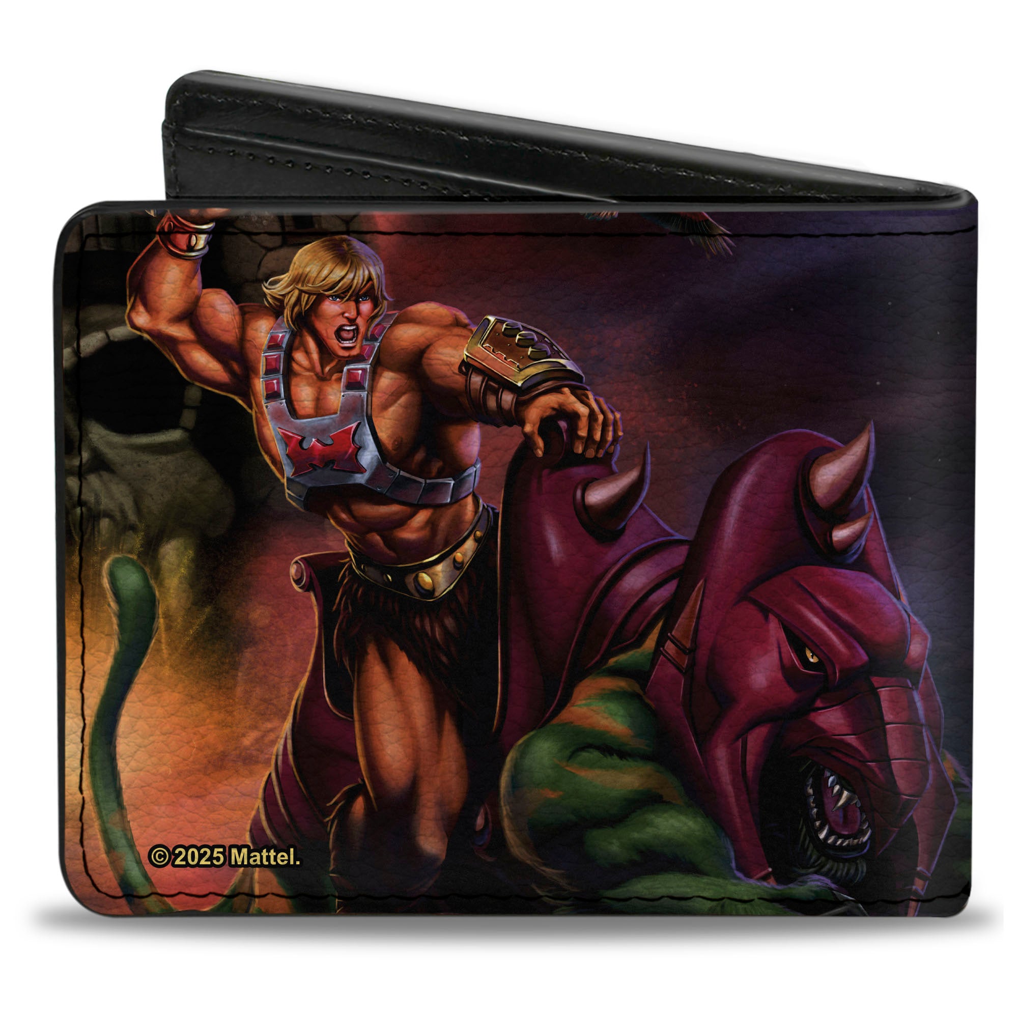 Bi-Fold Wallet - MASTERS OF THE UNIVERSE REVELATION He-Man and Battle Cat Pose and Title Logo Bi-Fold Wallets Masters of the Universe