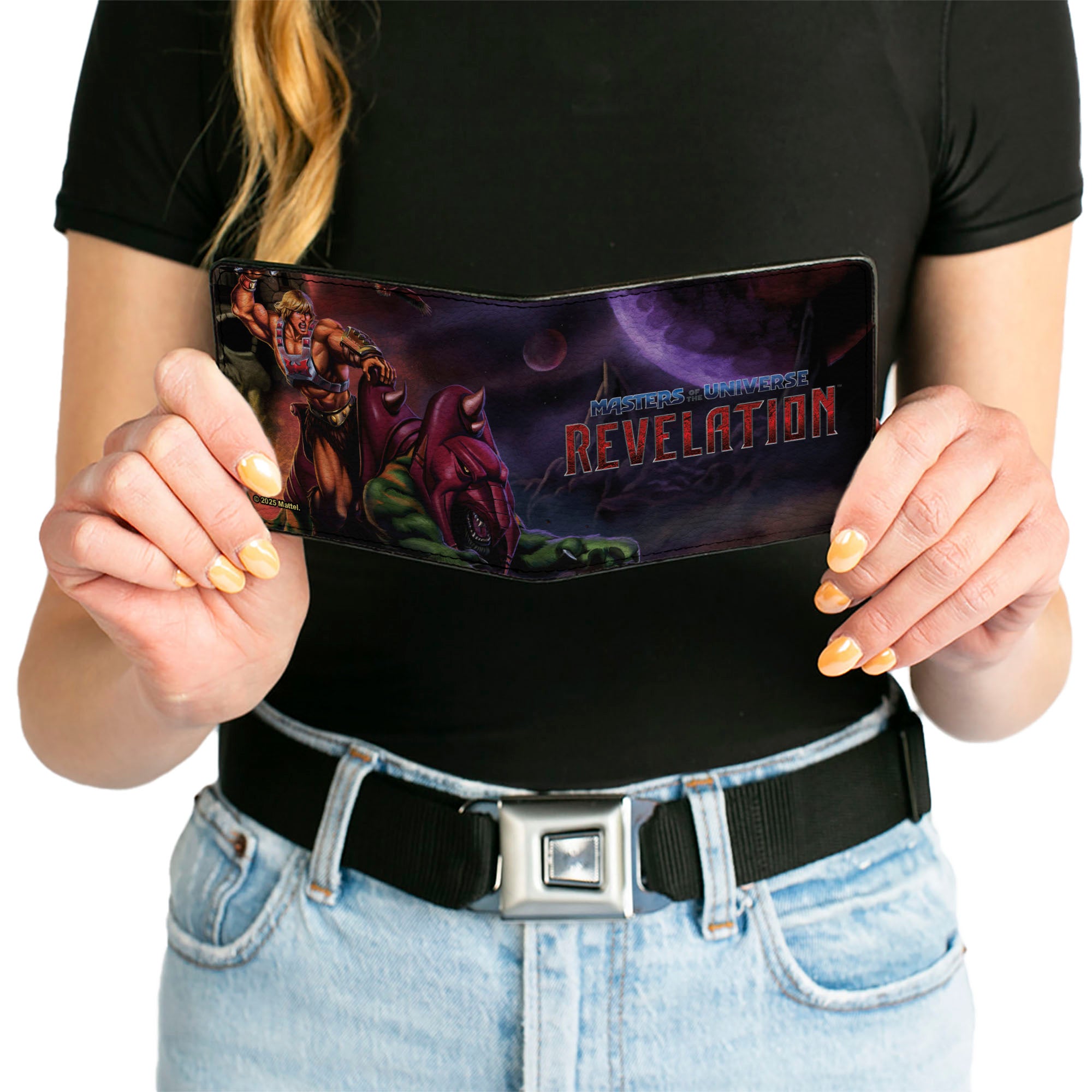 Bi-Fold Wallet - MASTERS OF THE UNIVERSE REVELATION He-Man and Battle Cat Pose and Title Logo Bi-Fold Wallets Masters of the Universe