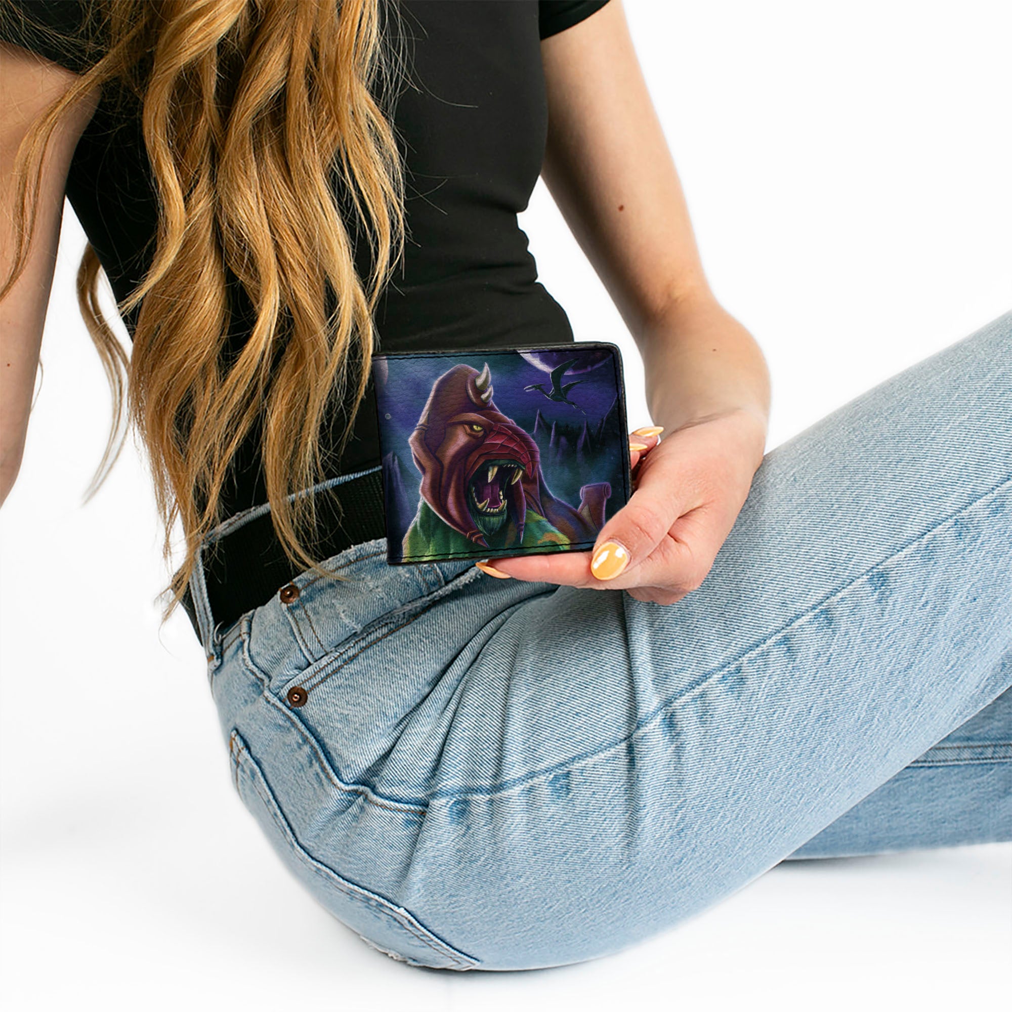 Bi-Fold Wallet - MASTERS OF THE UNIVERSE REVELATION Battle Cat Pose and Title Logo Bi-Fold Wallets Masters of the Universe