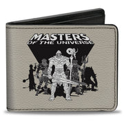 Bi-Fold Wallet - MASTERS OF THE UNIVERSE Skeletor and the Evil Ones Group Pose and Title Logo Gray/Black/White Bi-Fold Wallets Masters of the Universe