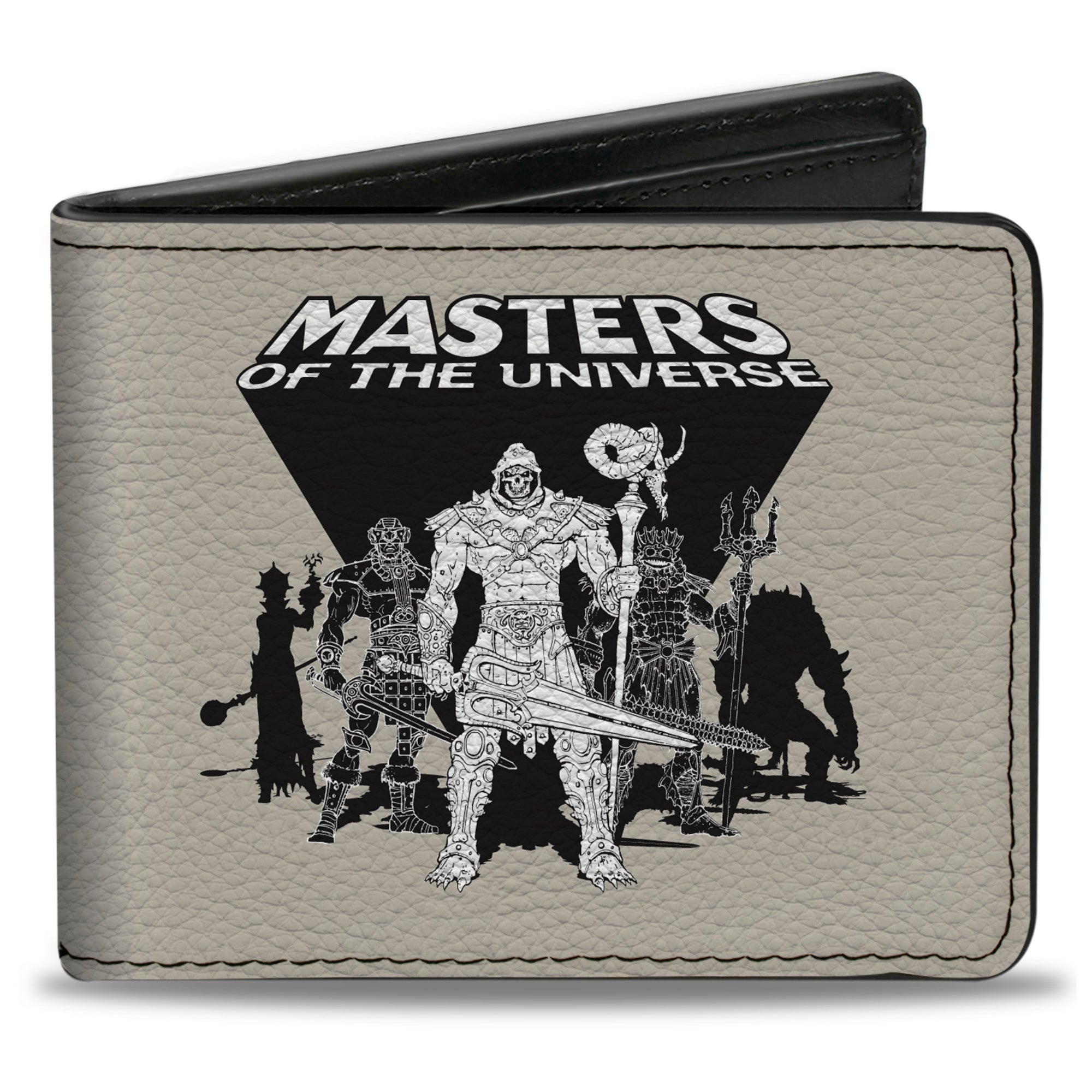Bi-Fold Wallet - MASTERS OF THE UNIVERSE Skeletor and the Evil Ones Group Pose and Title Logo Gray/Black/White Bi-Fold Wallets Masters of the Universe