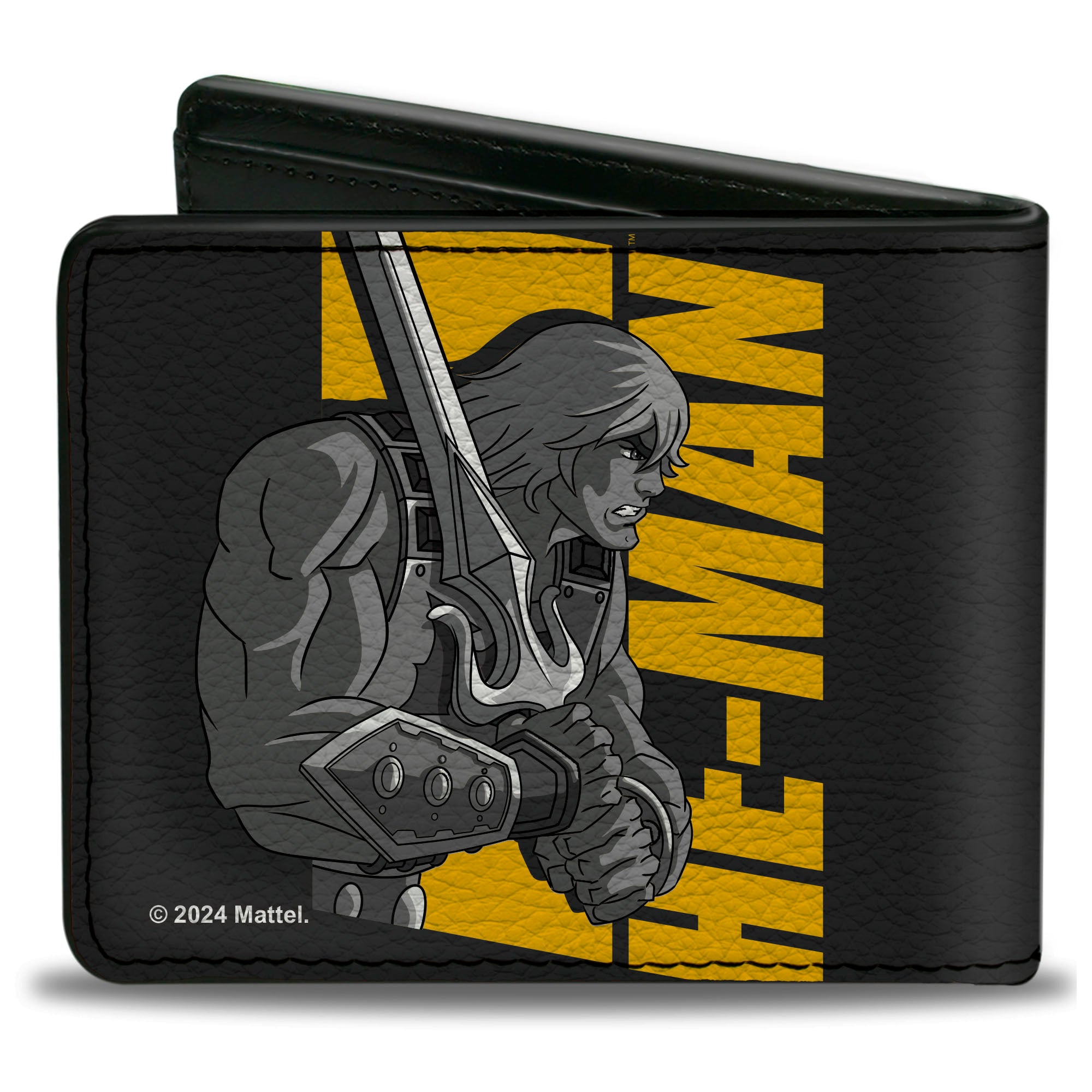 Bi-Fold Wallet - Masters of the Universe HE-MAN and SKELETOR Silhouette Text Poses Black Bi-Fold Wallets Masters of the Universe