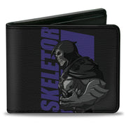 Bi-Fold Wallet - Masters of the Universe HE-MAN and SKELETOR Silhouette Text Poses Black Bi-Fold Wallets Masters of the Universe