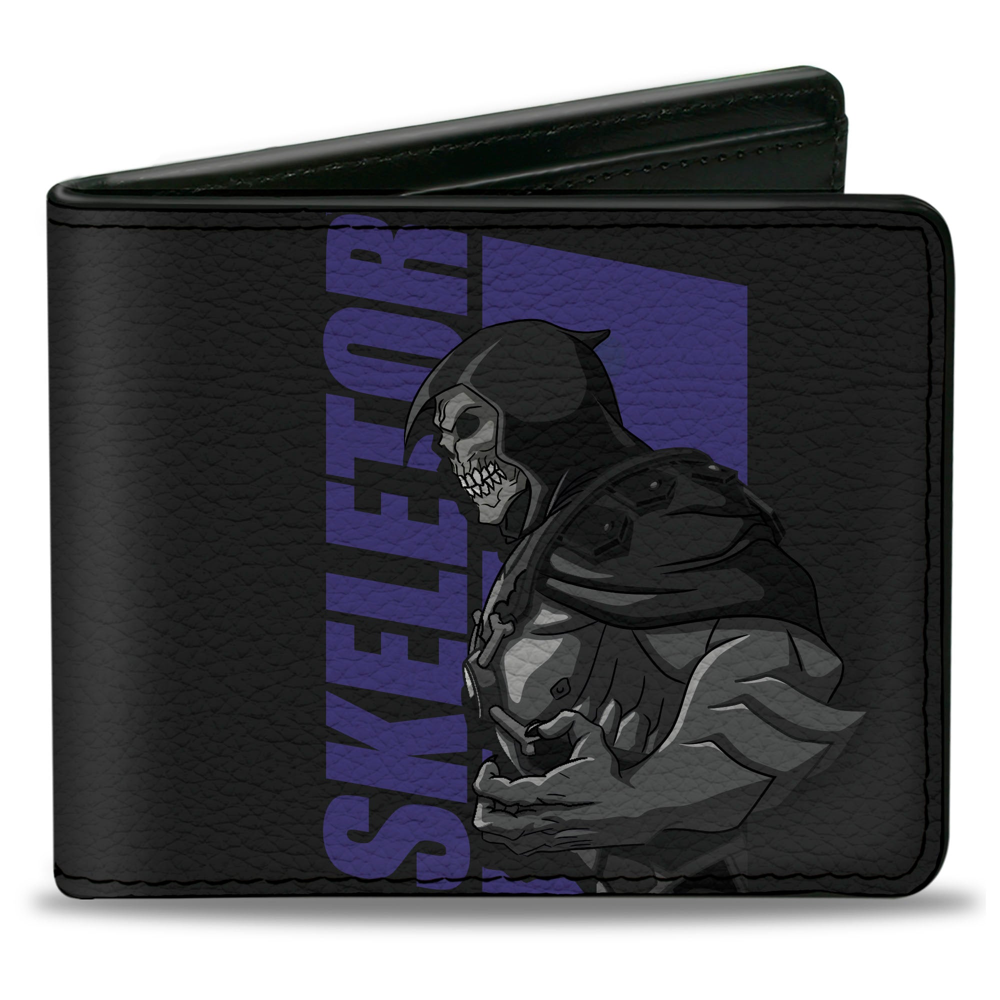 Bi-Fold Wallet - Masters of the Universe HE-MAN and SKELETOR Silhouette Text Poses Black Bi-Fold Wallets Masters of the Universe