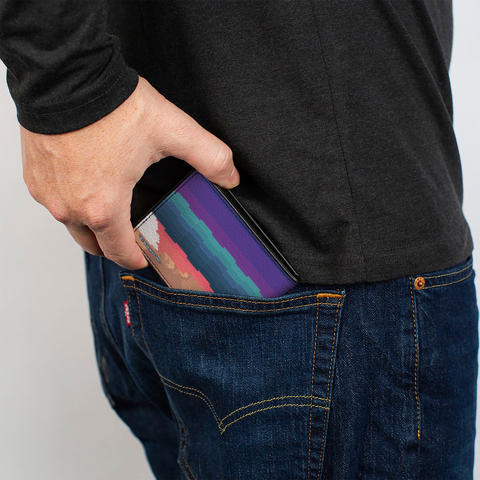 Bi-Fold Wallet - Cowboy Nyan Cat Flying Desert Pose Multi Color Bi-Fold Wallets Nyan Cat