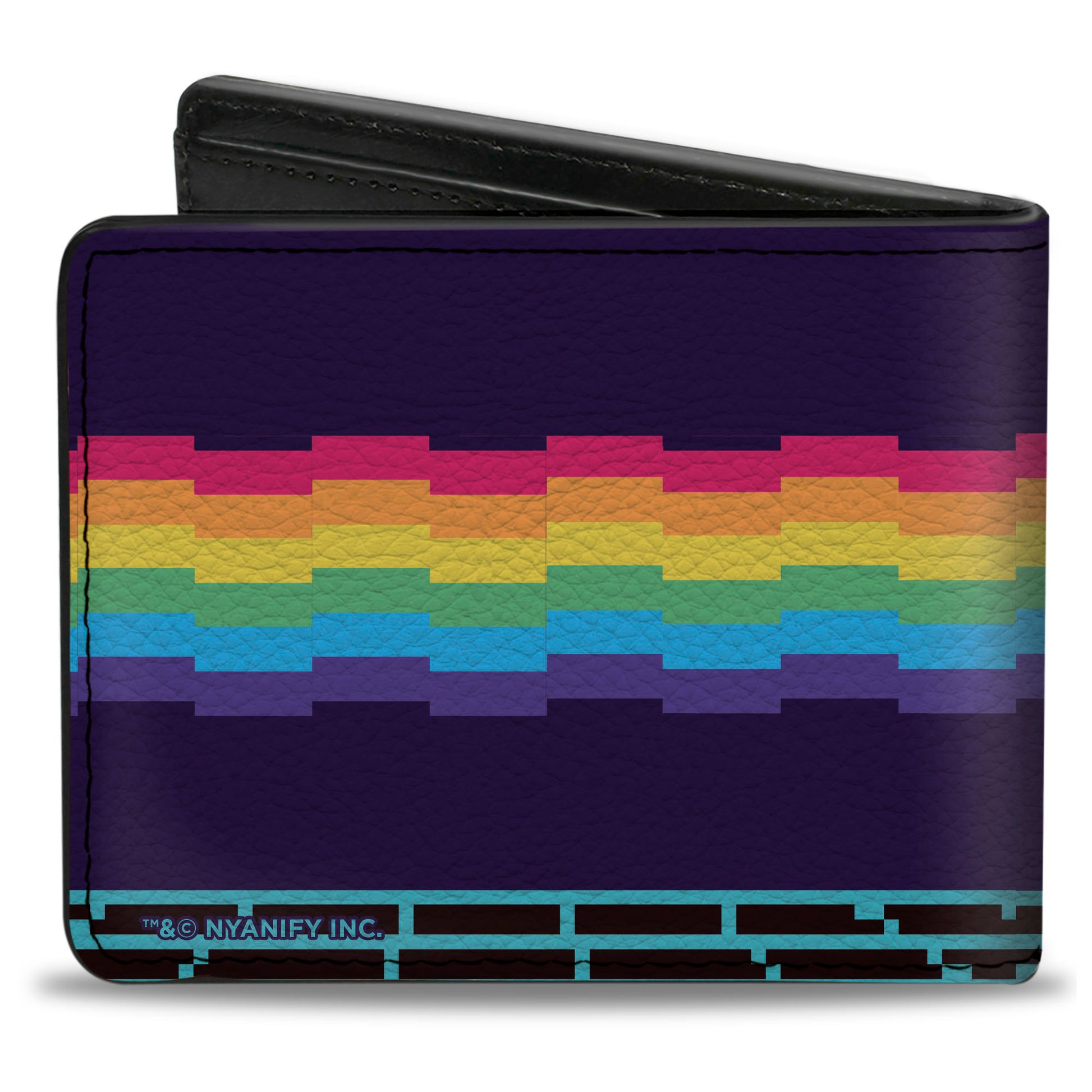Bi-Fold Wallet - Vapor Wave Synth Nyan Cat Flying Pose Multi Color Bi-Fold Wallets Nyan Cat