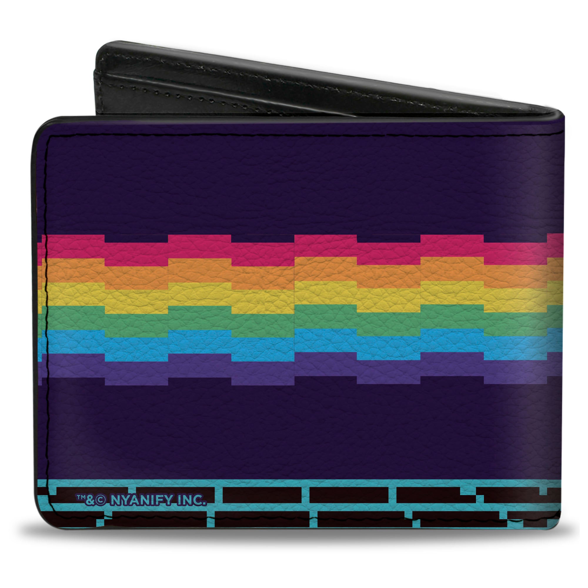 Bi-Fold Wallet - Vapor Wave Synth Nyan Cat Flying Pose Multi Color Bi-Fold Wallets Nyan Cat