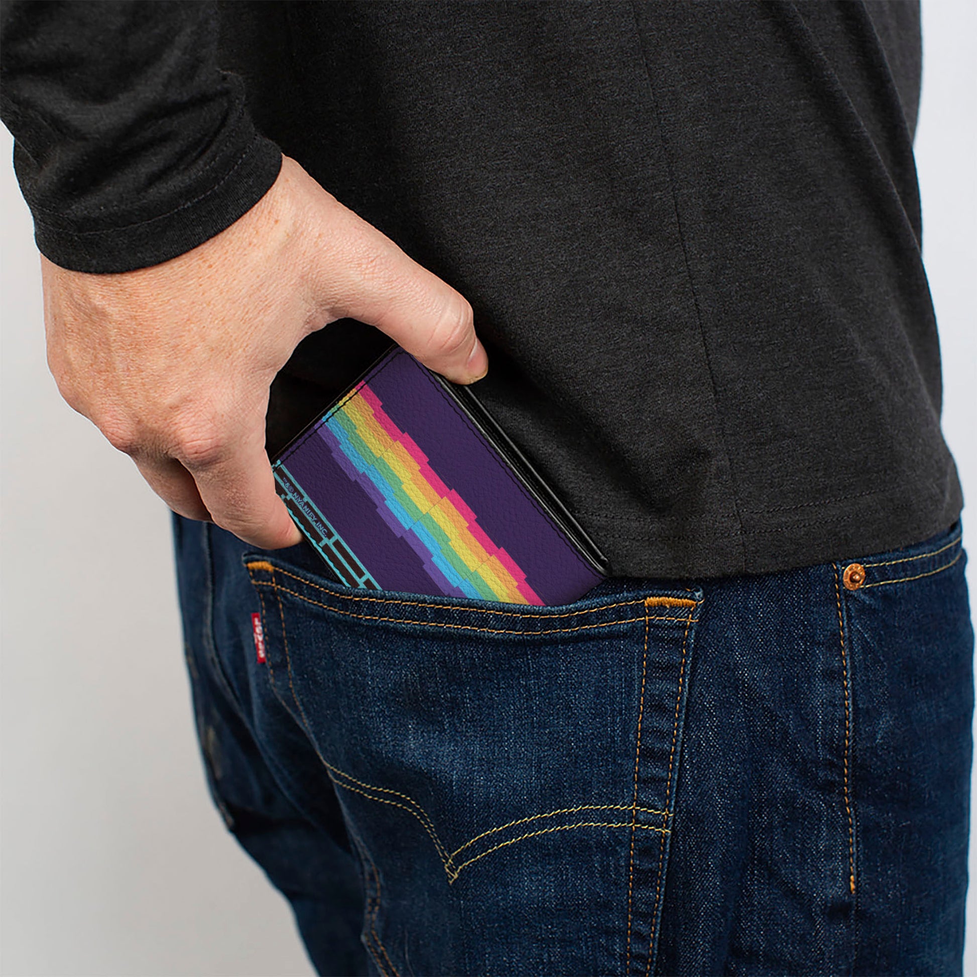 Bi-Fold Wallet - Vapor Wave Synth Nyan Cat Flying Pose Multi Color Bi-Fold Wallets Nyan Cat