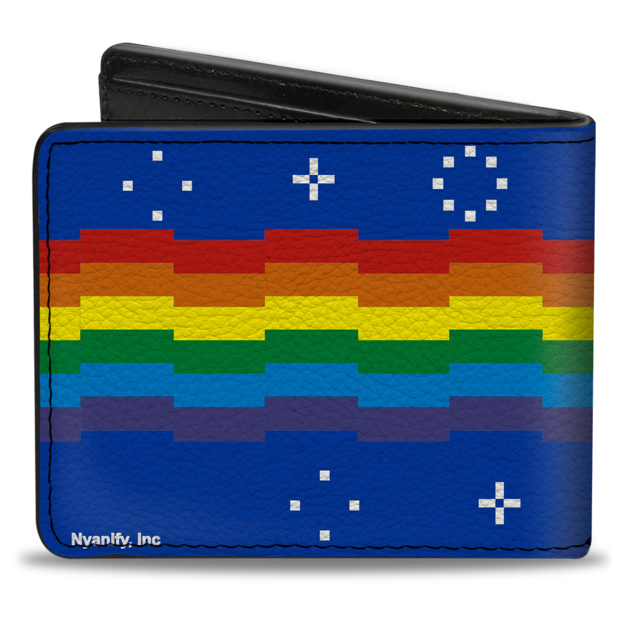 Bi-Fold Wallet - Nyan Cat Face CLOSE-UP Blue