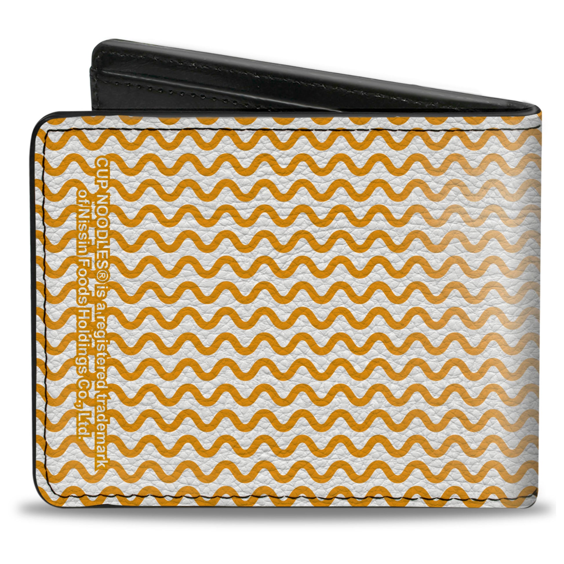 Bi-Fold Wallet - NISSIN CUP NOODLES Vivid Cup + Noodle Wave White Orange Bi-Fold Wallets Nissin