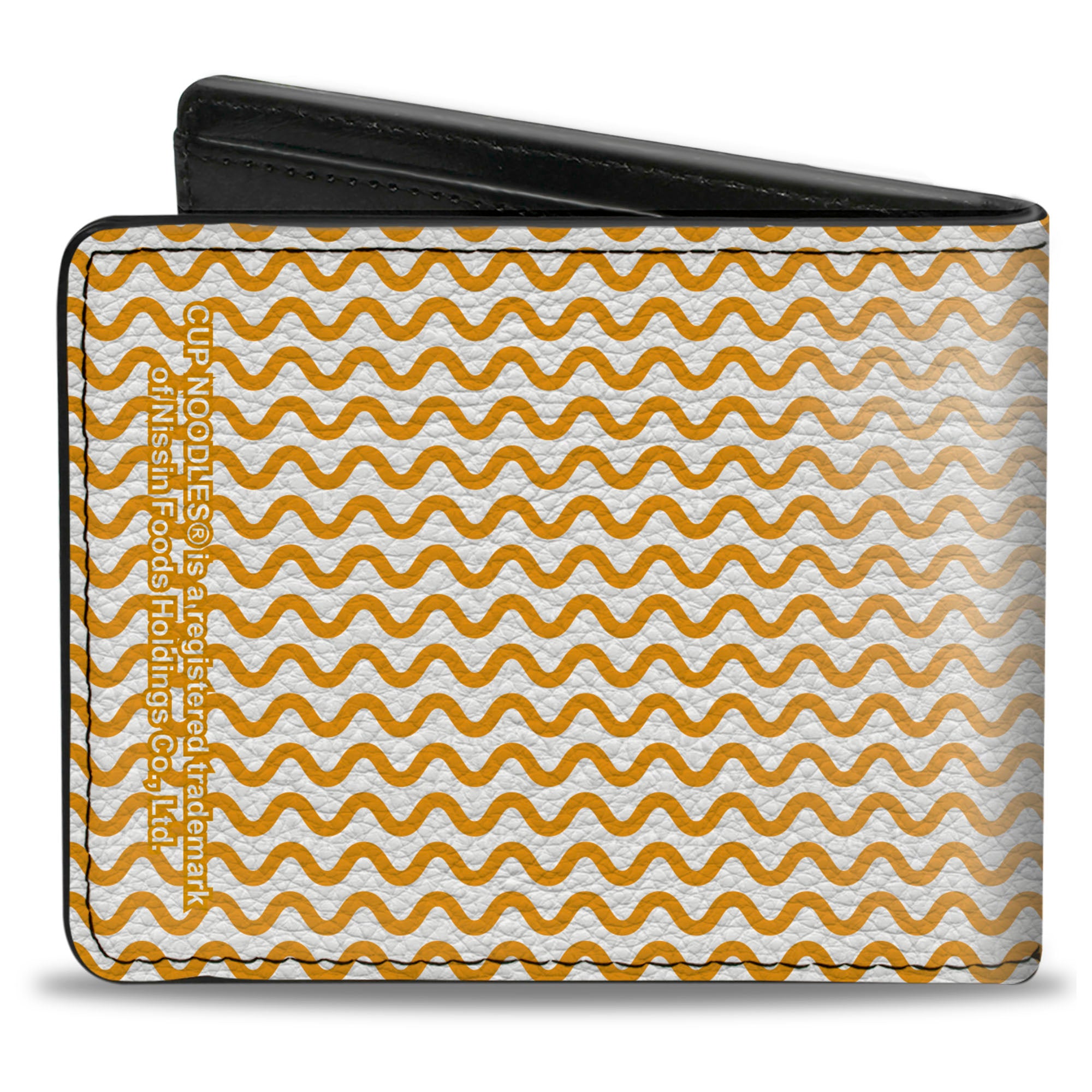 Bi-Fold Wallet - NISSIN CUP NOODLES Vivid Cup + Noodle Wave White Orange Bi-Fold Wallets Nissin