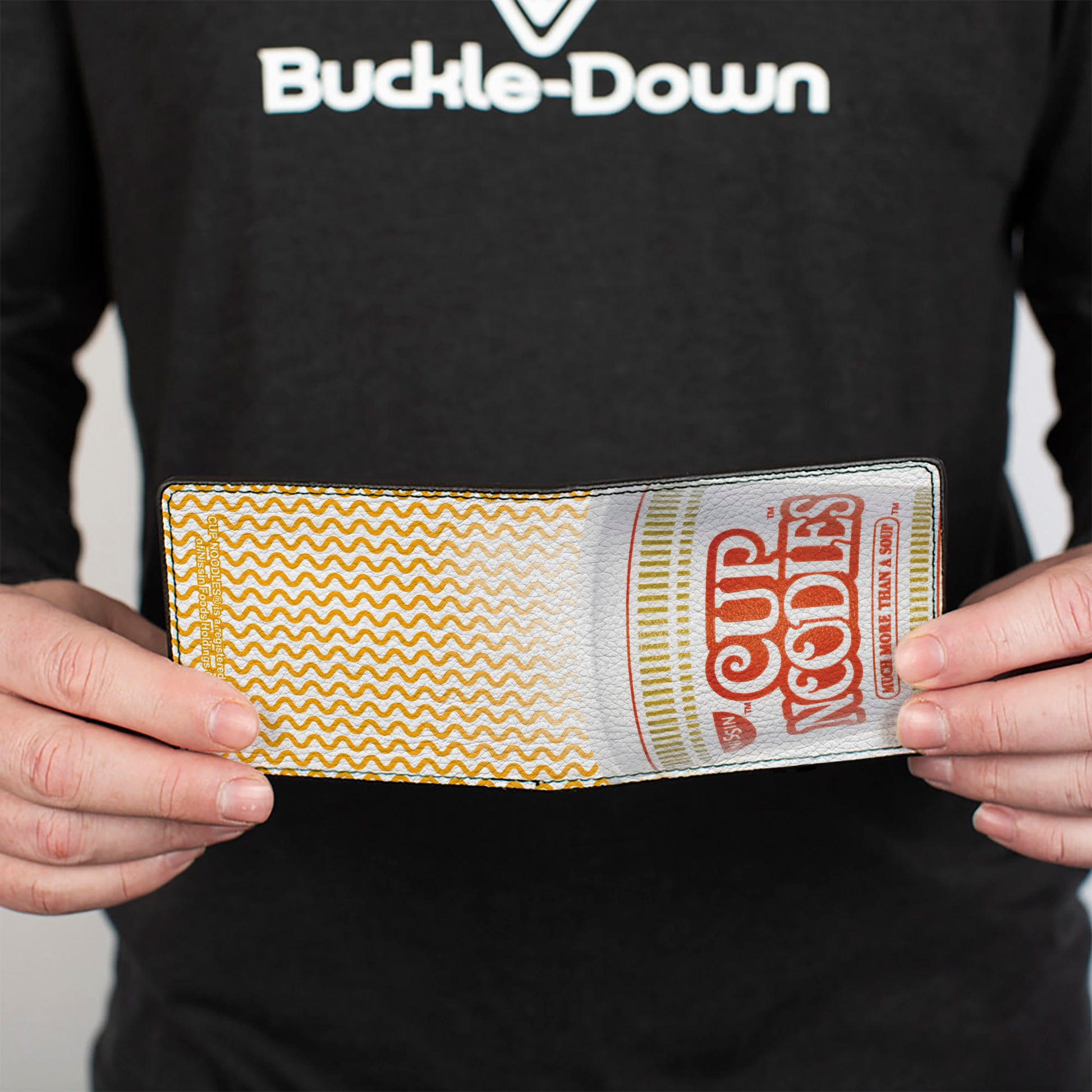 Bi-Fold Wallet - NISSIN CUP NOODLES Vivid Cup + Noodle Wave White Orange Bi-Fold Wallets Nissin