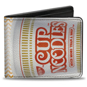 Bi-Fold Wallet - NISSIN CUP NOODLES Vivid Cup + Noodle Wave White Orange Bi-Fold Wallets Nissin