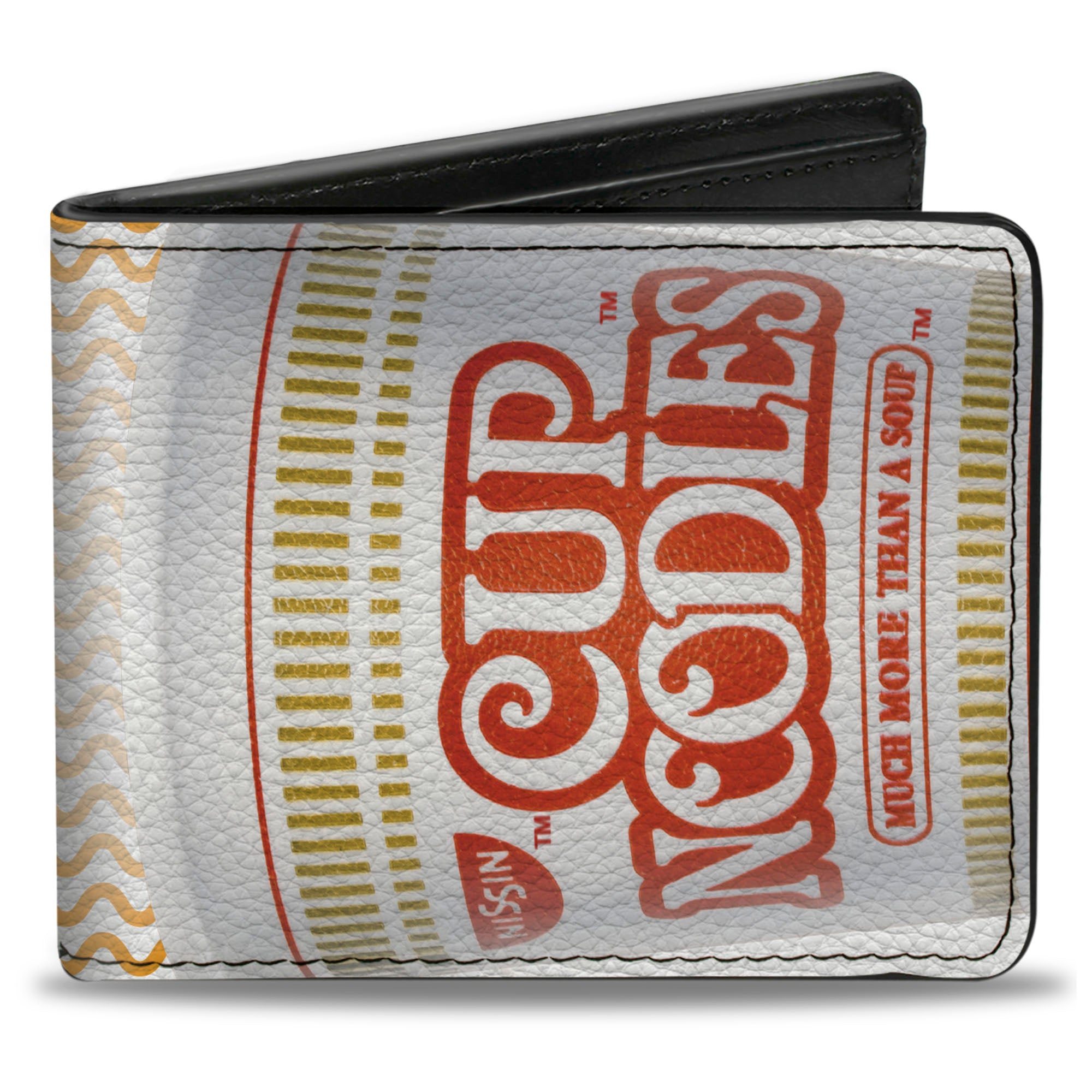 Bi-Fold Wallet - NISSIN CUP NOODLES Vivid Cup + Noodle Wave White Orange Bi-Fold Wallets Nissin