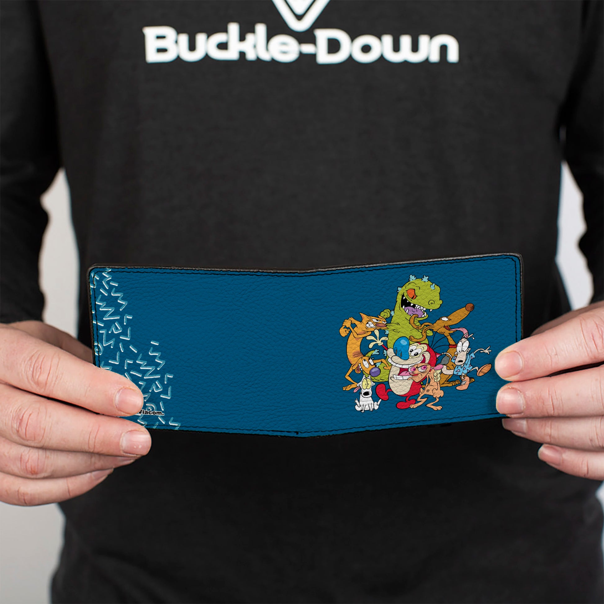 Bi-Fold Wallet - Nick 90's Rewind 7-Character Group Pose Turquoise Bi-Fold Wallets Nick 90s