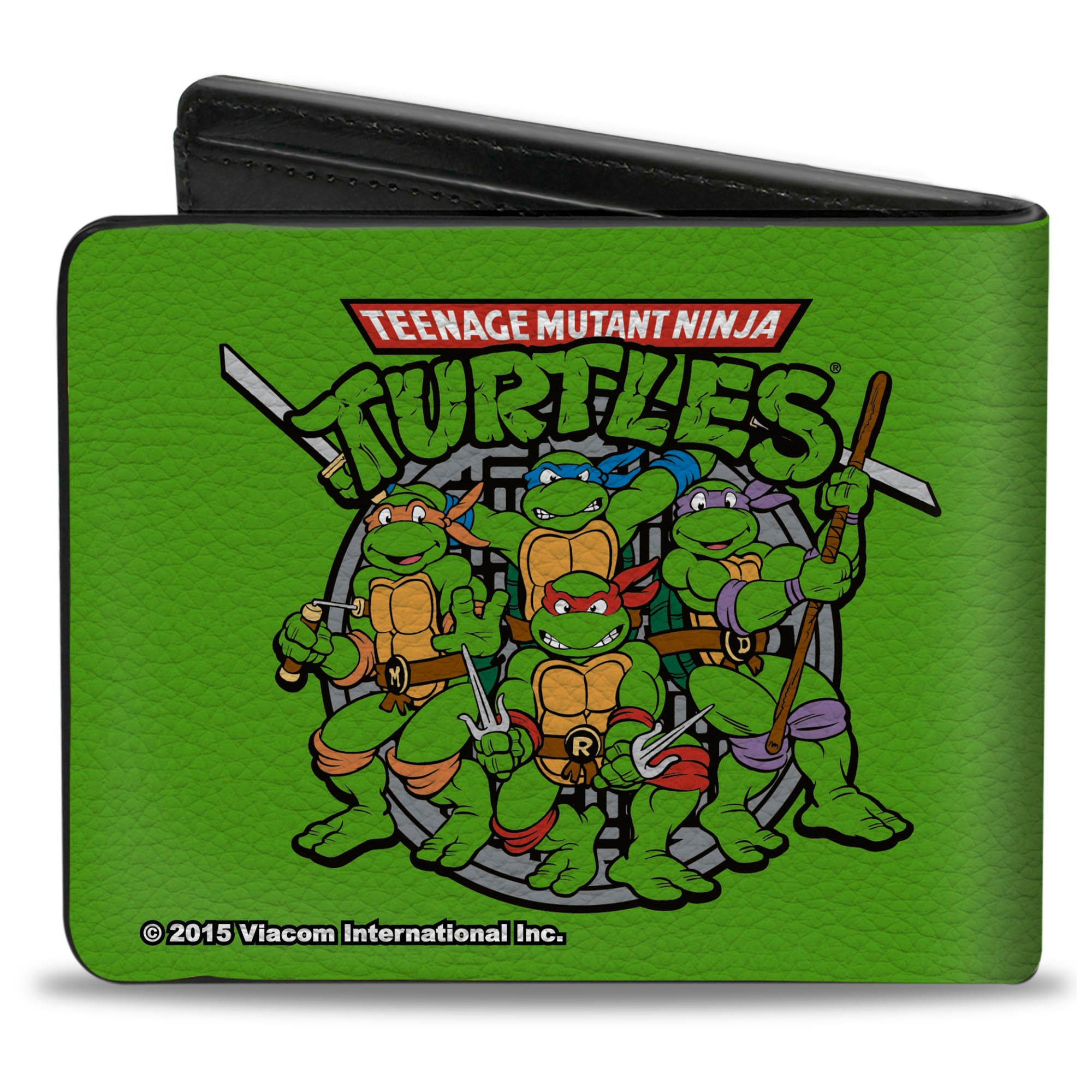 Bi-Fold Wallet - Classic TEENAGE MUTANT NINJA TURTLES Turtles Battle Pose8 Manhole Cover Green Black Bi-Fold Wallets Teenage Mutant Ninja Turtles