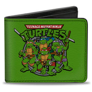 Bi-Fold Wallet - Classic TEENAGE MUTANT NINJA TURTLES Turtles Battle Pose8 Manhole Cover Green Black Bi-Fold Wallets Teenage Mutant Ninja Turtles