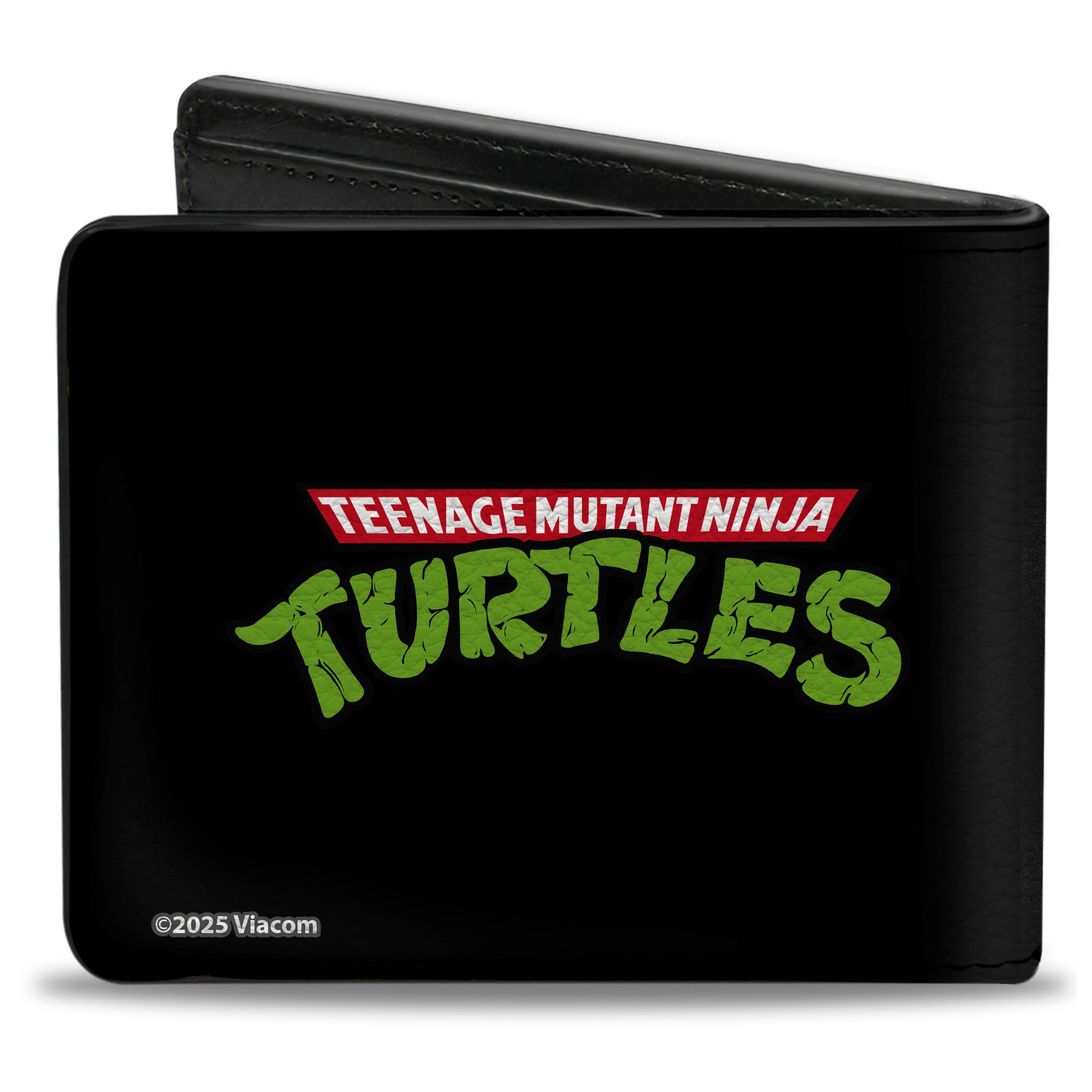 Bi-Fold Wallet - Classic TMNT Leonardo Crossed Katana Dark Pose Black/Grays Bi-Fold Wallets Teenage Mutant Ninja Turtles