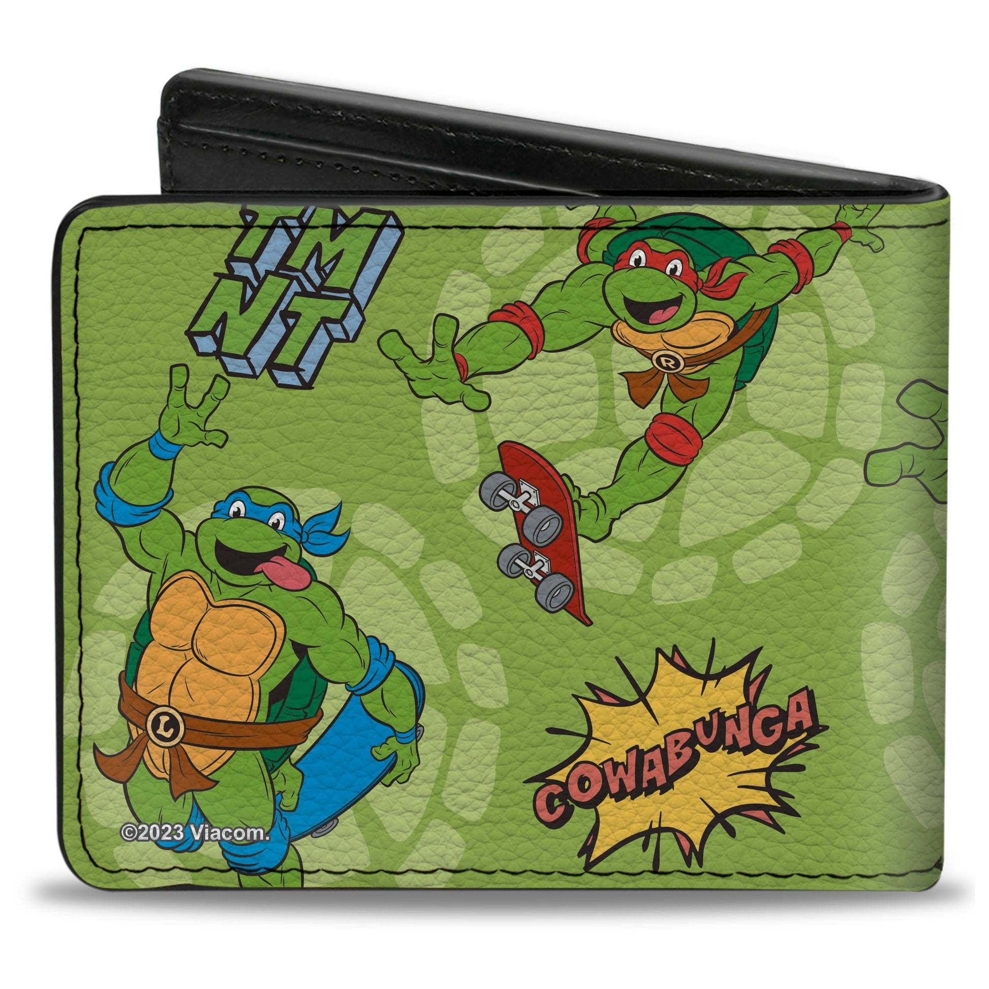 Bi-Fold Wallet - Teenage Mutant Ninja Turtles COWABUNGA Skateboarding Poses Greens Bi-Fold Wallets Teenage Mutant Ninja Turtles