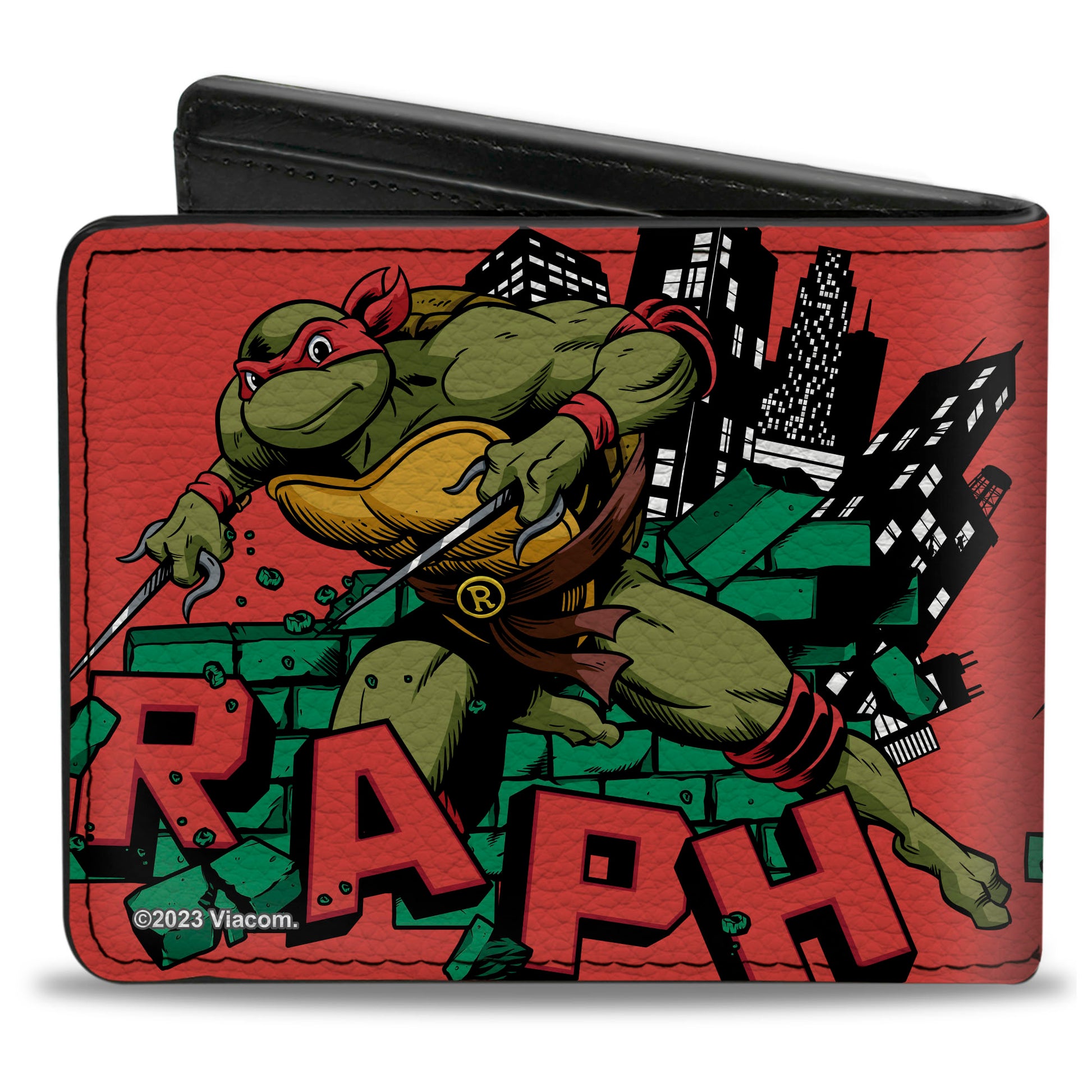 Bi-Fold Wallet - Teenage Mutant Ninja Turtles RAPH Action Pose Red Bi-Fold Wallets Teenage Mutant Ninja Turtles