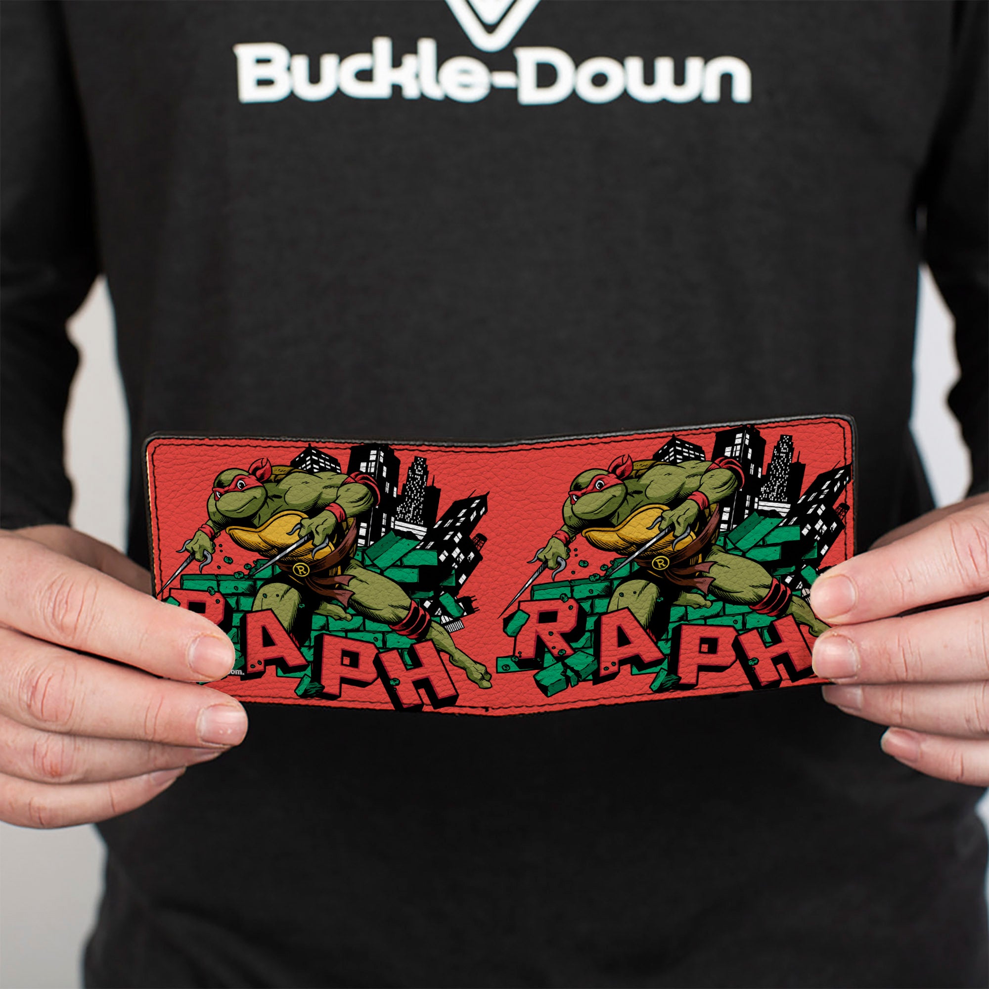 Bi-Fold Wallet - Teenage Mutant Ninja Turtles RAPH Action Pose Red Bi-Fold Wallets Teenage Mutant Ninja Turtles