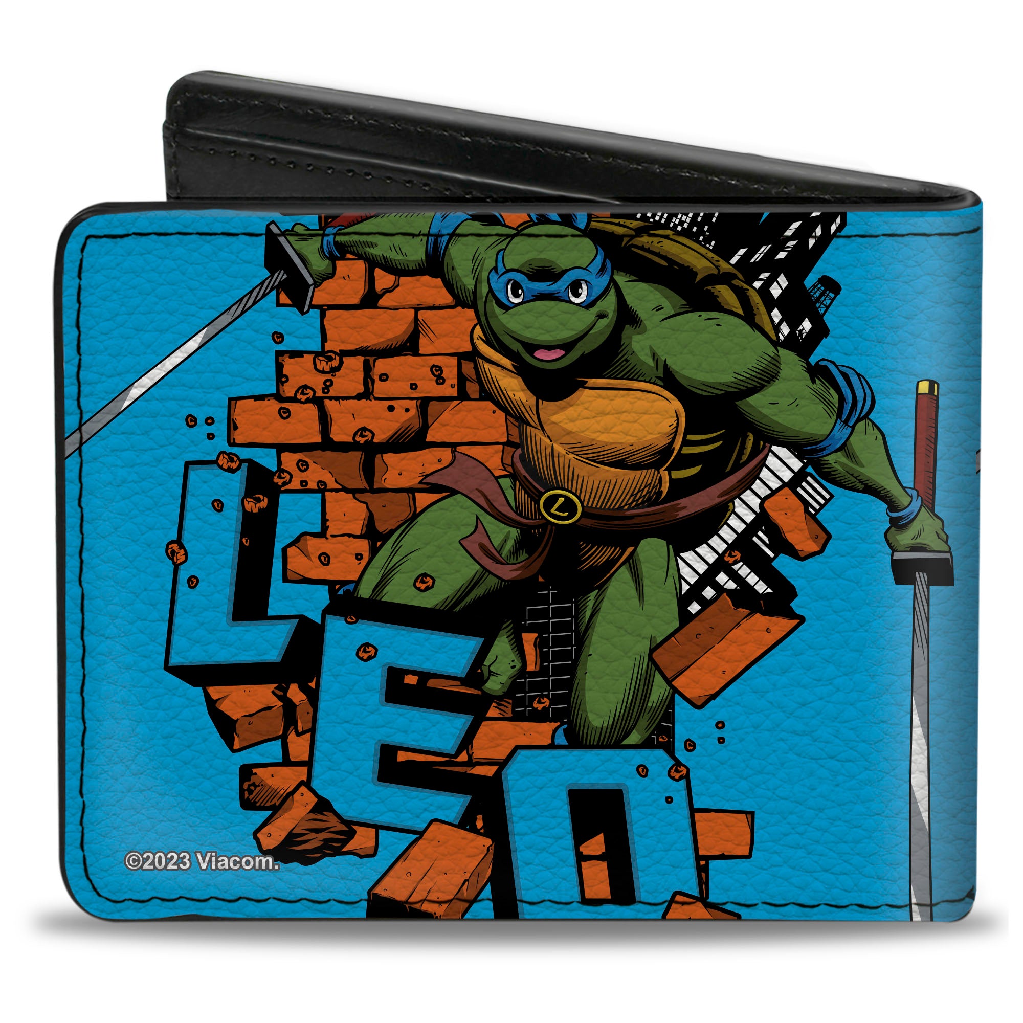 Bi-Fold Wallet - Teenage Mutant Ninja Turtles LEO Action Pose Blue Bi-Fold Wallets Nickelodeon