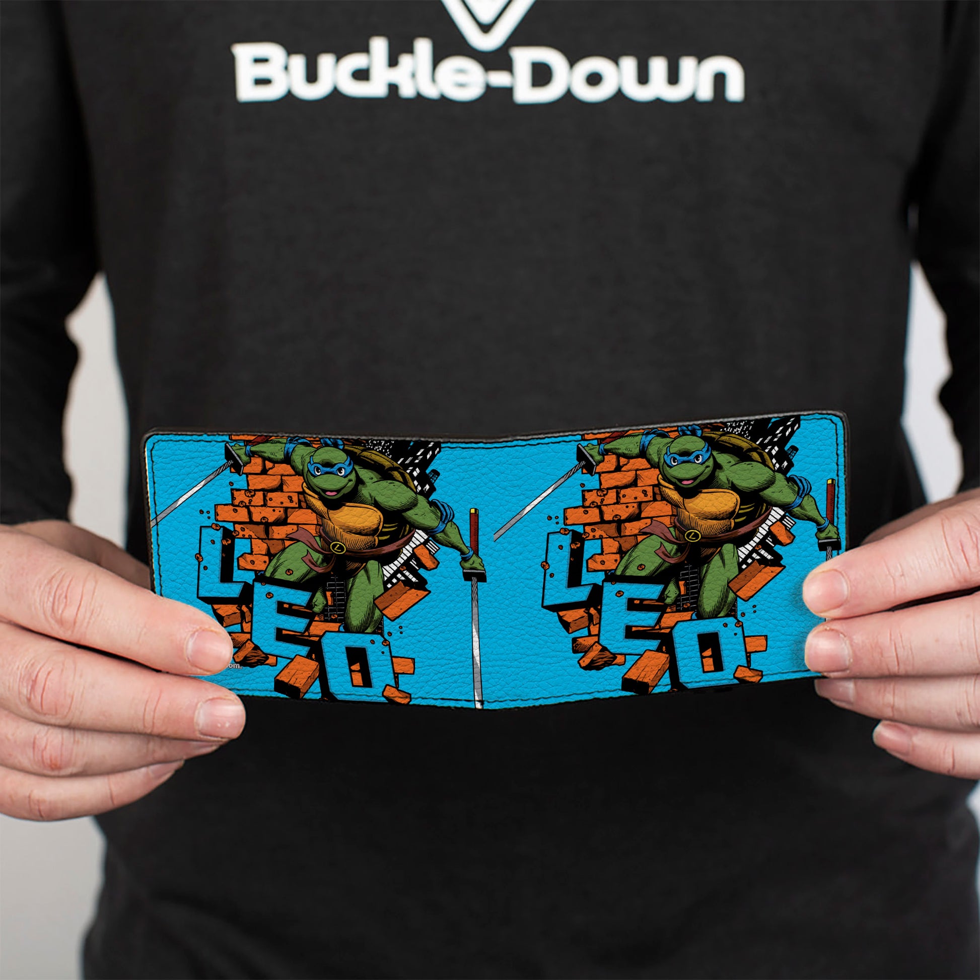 Bi-Fold Wallet - Teenage Mutant Ninja Turtles LEO Action Pose Blue Bi-Fold Wallets Teenage Mutant Ninja Turtles