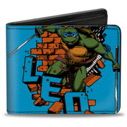 Bi-Fold Wallet - Teenage Mutant Ninja Turtles LEO Action Pose Blue Bi-Fold Wallets Teenage Mutant Ninja Turtles