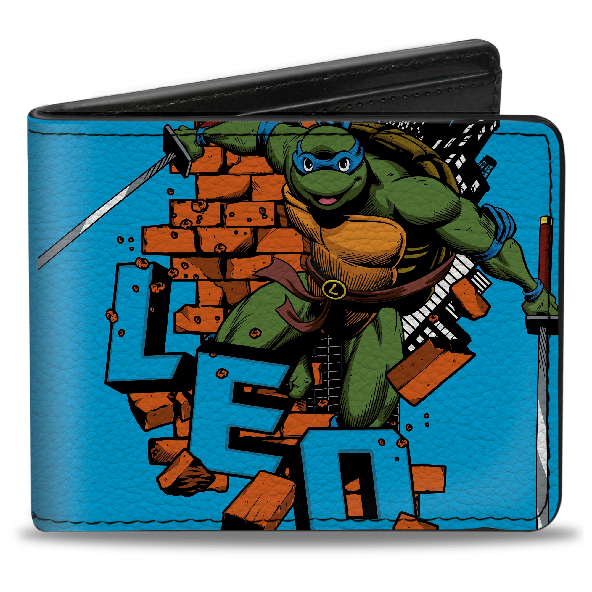 Bi-Fold Wallet - Teenage Mutant Ninja Turtles LEO Action Pose Blue Bi-Fold Wallets Nickelodeon