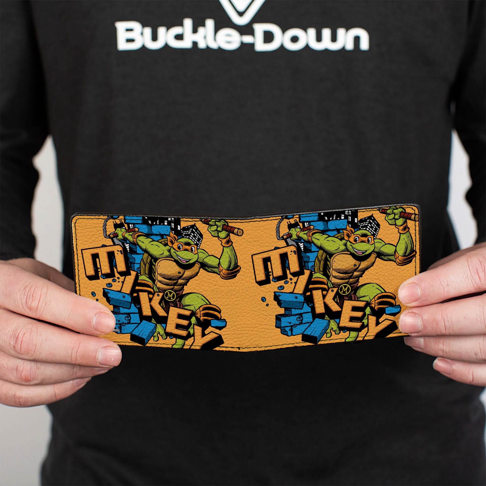 Bi-Fold Wallet - Teenage Mutant Ninja Turtles MIKEY Action Pose Orange Bi-Fold Wallets Teenage Mutant Ninja Turtles