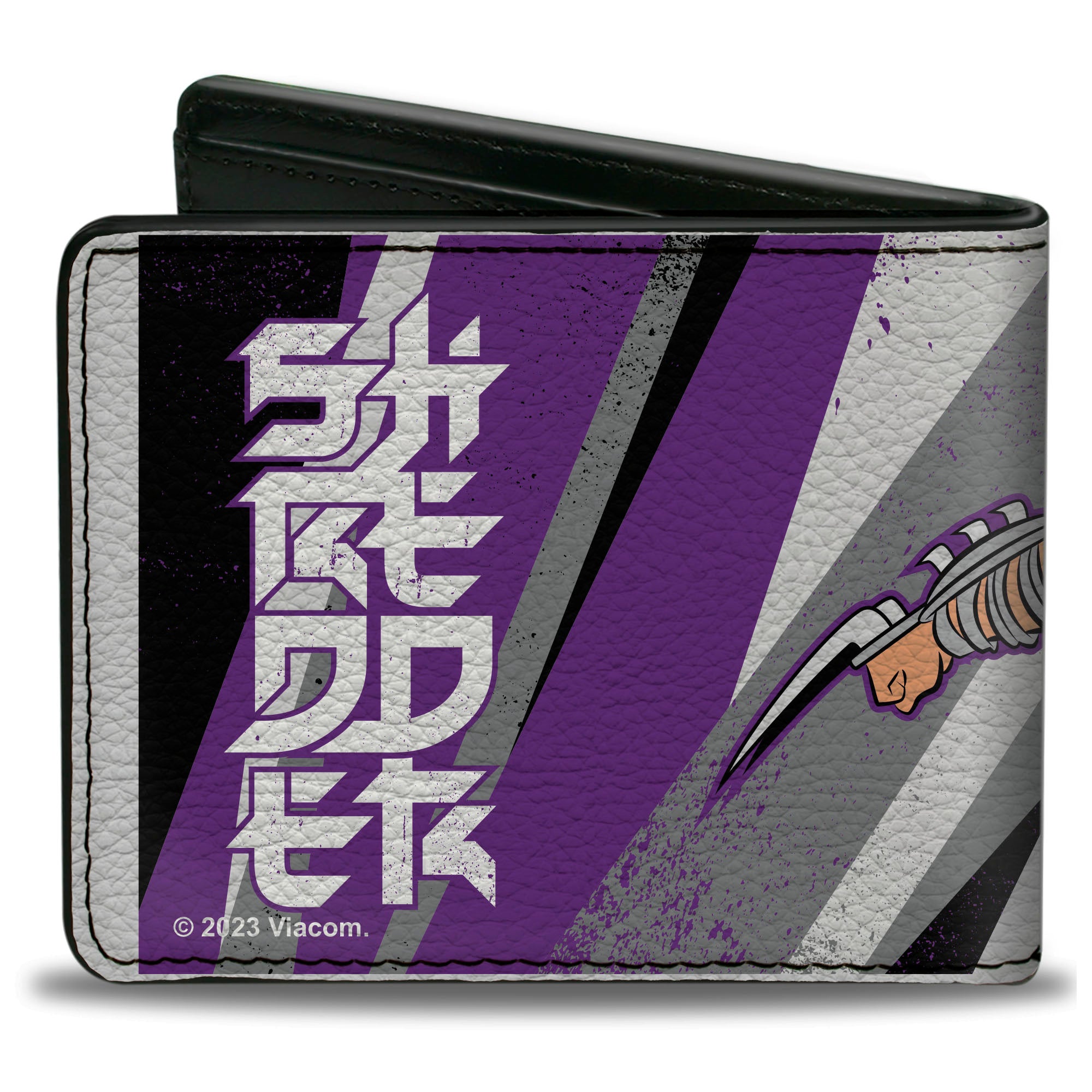 Bi-Fold Wallet - Teenage Mutant Ninja Turtles SHREDDER Action Pose and Text Black/Purples Bi-Fold Wallets Teenage Mutant Ninja Turtles