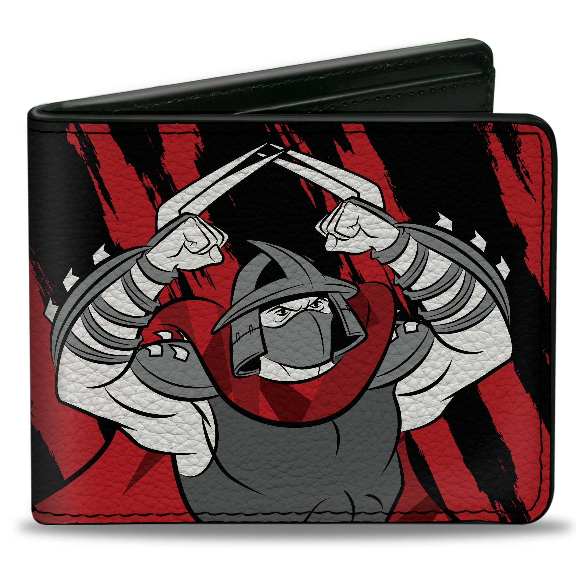 Bi-Fold Wallet - Teenage Mutant Ninja Turtles Shredder STAY SHARP Pose Black/Red Bi-Fold Wallets Teenage Mutant Ninja Turtles