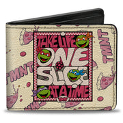 Bi-Fold Wallet - Teenage Mutant Ninja Turtles TAKE LIFE ONE SLICE AT A TIME Pizza Collage Beige/Reds Bi-Fold Wallets Teenage Mutant Ninja Turtles