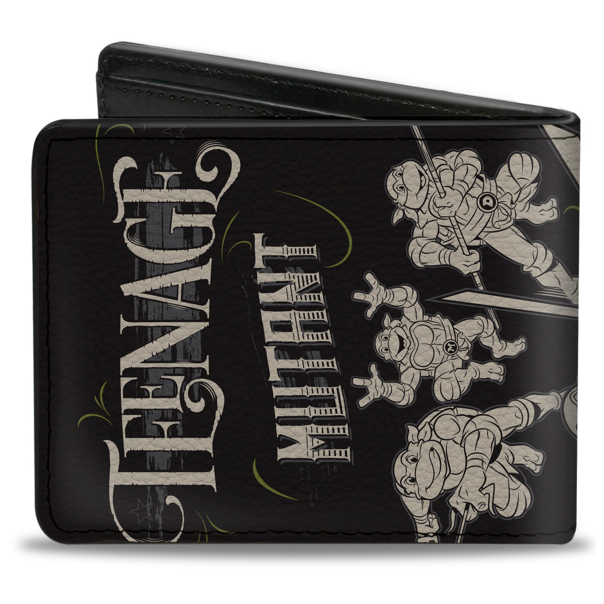 Bi-Fold Wallet - TEENAGE MUTANT NINJA TURTLES Est. 1984 Action Poses Black/White Bi-Fold Wallets Teenage Mutant Ninja Turtles