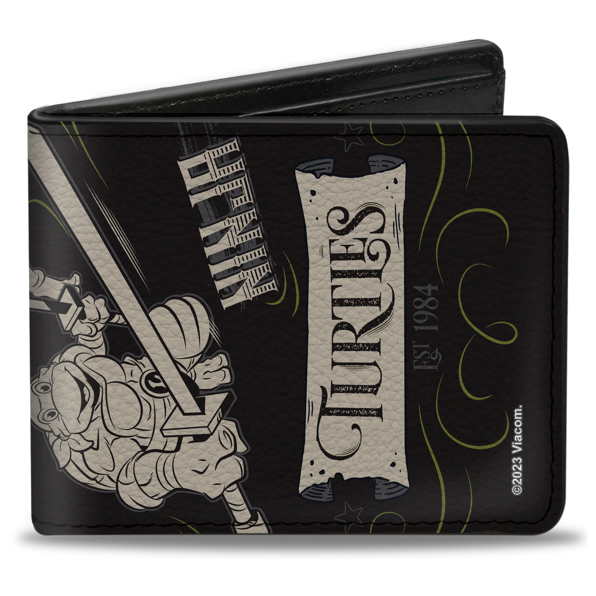 Bi-Fold Wallet - TEENAGE MUTANT NINJA TURTLES Est. 1984 Action Poses Black/White Bi-Fold Wallets Teenage Mutant Ninja Turtles