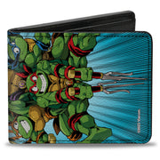 Bi-Fold Wallet - Teenage Mutant Ninja Turtles TURTLE POWER Group Pose Rays Blues Bi-Fold Wallets Teenage Mutant Ninja Turtles