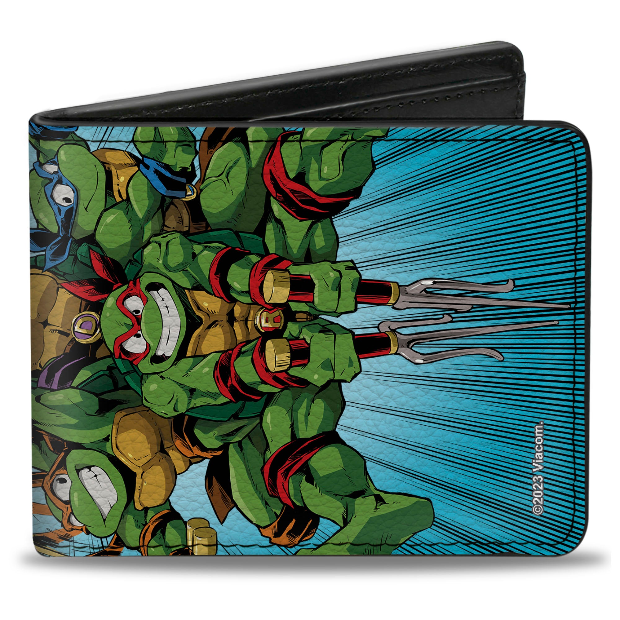 Bi-Fold Wallet - Teenage Mutant Ninja Turtles TURTLE POWER Group Pose Rays Blues Bi-Fold Wallets Teenage Mutant Ninja Turtles