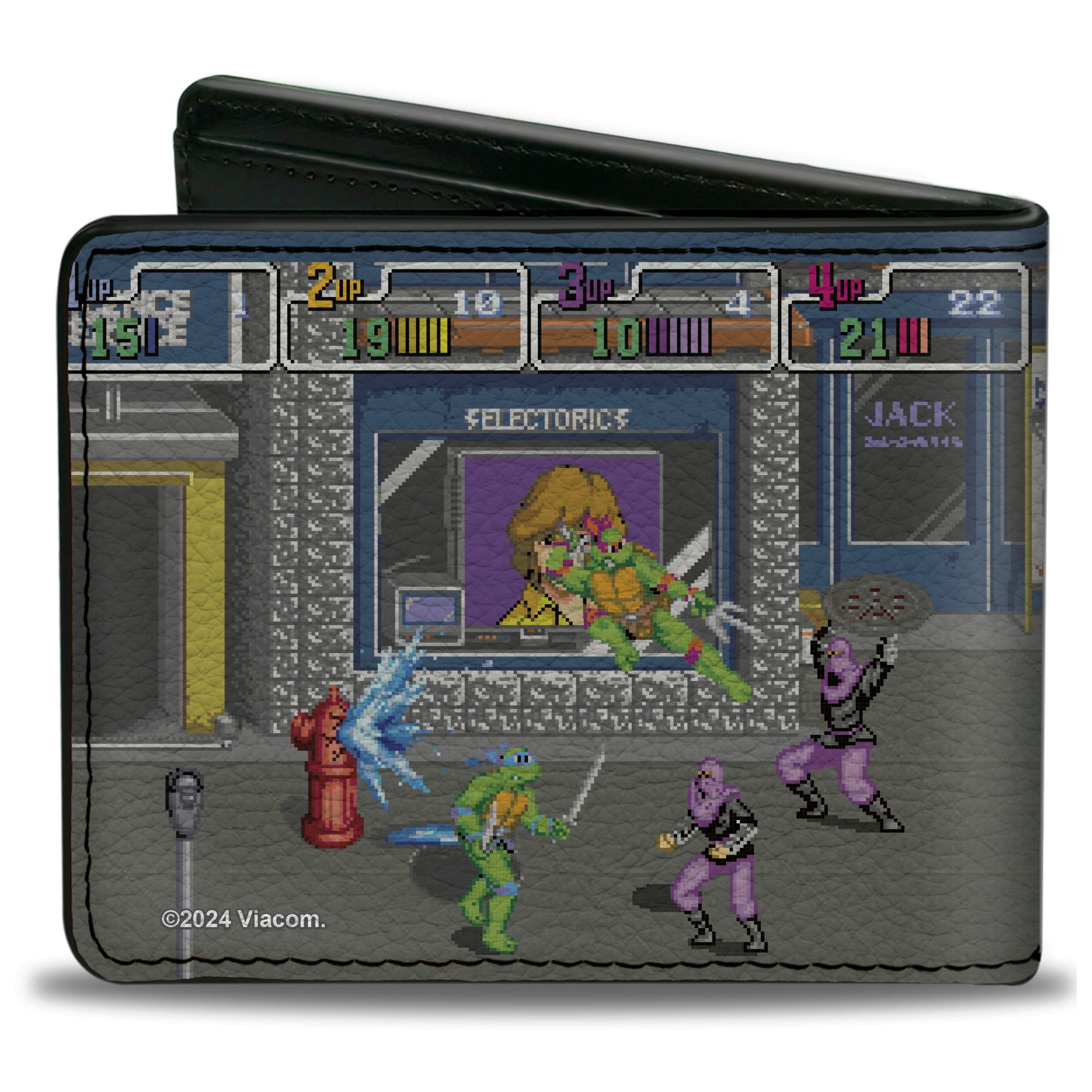 Bi-Fold Wallet - Teenage Mutant Ninja Turtles Battle Purple Foot Soldier Ninja Arcade Scene Bi-Fold Wallets Teenage Mutant Ninja Turtles
