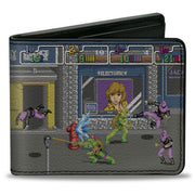 Bi-Fold Wallet - Teenage Mutant Ninja Turtles Battle Purple Foot Soldier Ninja Arcade Scene Bi-Fold Wallets Teenage Mutant Ninja Turtles