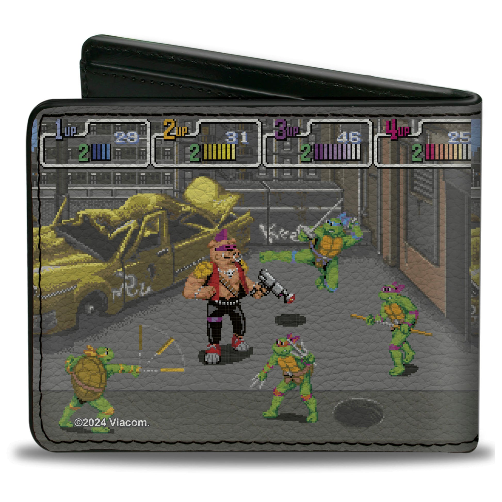 Bi-Fold Wallet - Teenage Mutant Ninja Turtles Battle Bebop Arcade Scene Bi-Fold Wallets Teenage Mutant Ninja Turtles