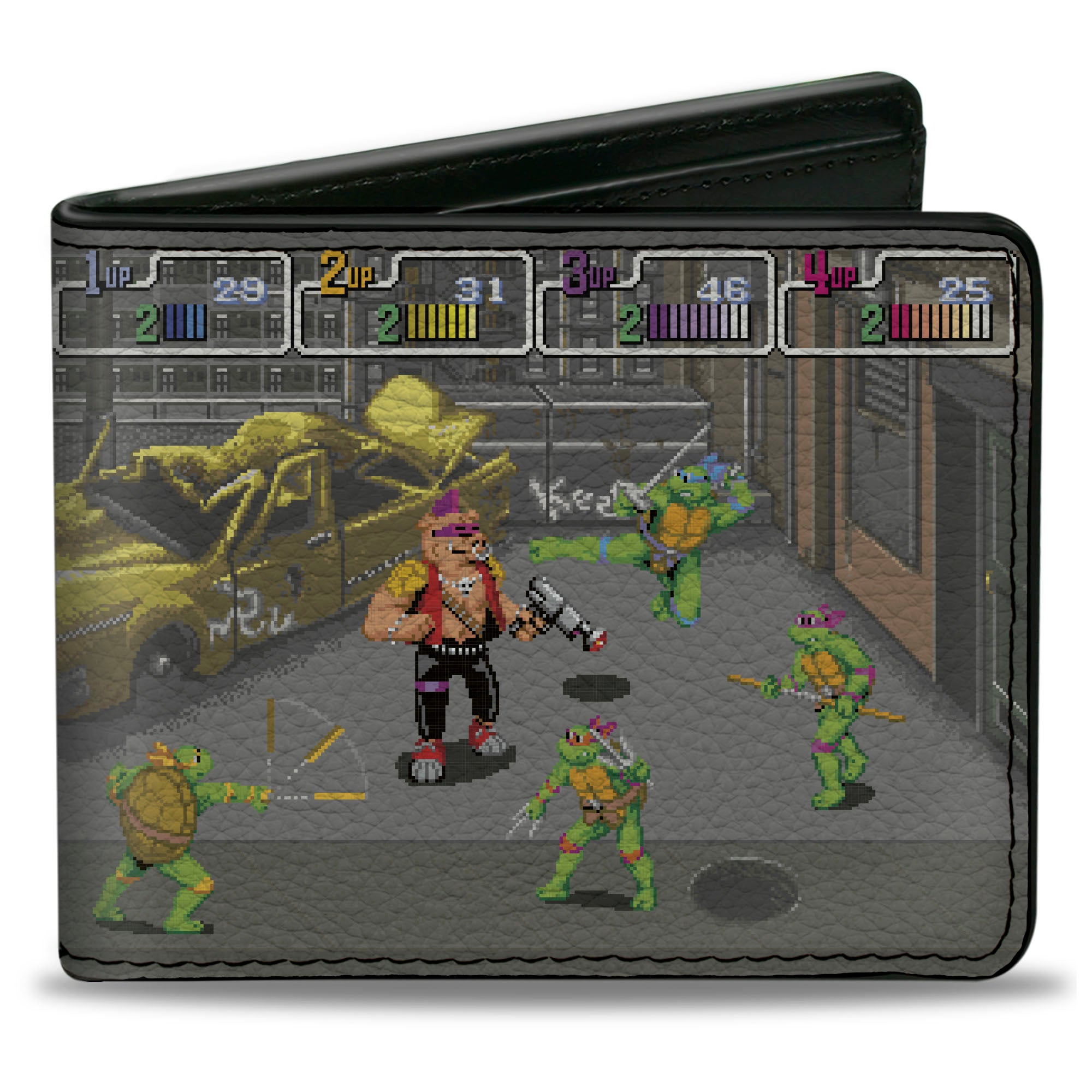 Bi-Fold Wallet - Teenage Mutant Ninja Turtles Battle Bebop Arcade Scene Bi-Fold Wallets Teenage Mutant Ninja Turtles
