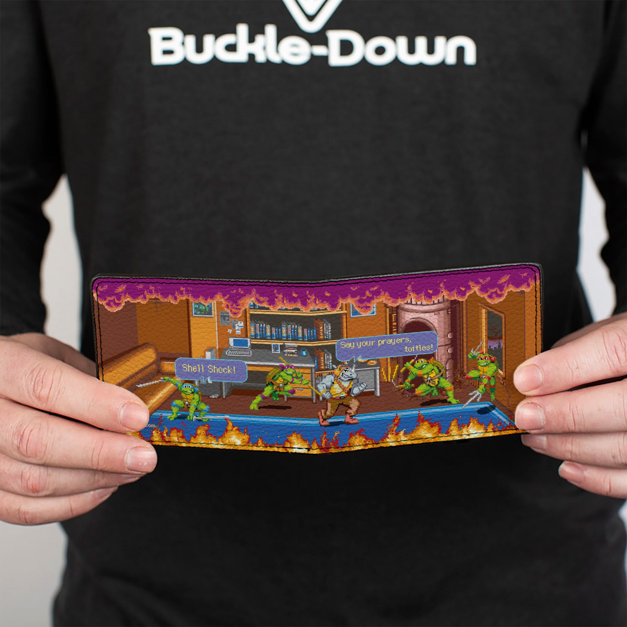 Bi-Fold Wallet - Teenage Mutant Ninja Turtles Battle Rocksteady Arcade Scene Bi-Fold Wallets Teenage Mutant Ninja Turtles