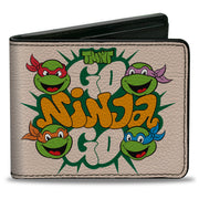 Bi-Fold Wallet - Teenage Mutant Ninja Turtles GO NINJA GO Faces White Bi-Fold Wallets Teenage Mutant Ninja Turtles
