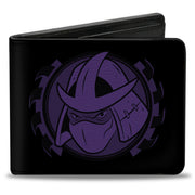Bi-Fold Wallet - Shredder Face + TEAM BAD GUYS Black Purple Bi-Fold Wallets Teenage Mutant Ninja Turtles