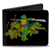 Bi-Fold Wallet - Classic TMNT Group Pose + TMNT WORLD TOUR 84 Black Green Bi-Fold Wallets Teenage Mutant Ninja Turtles