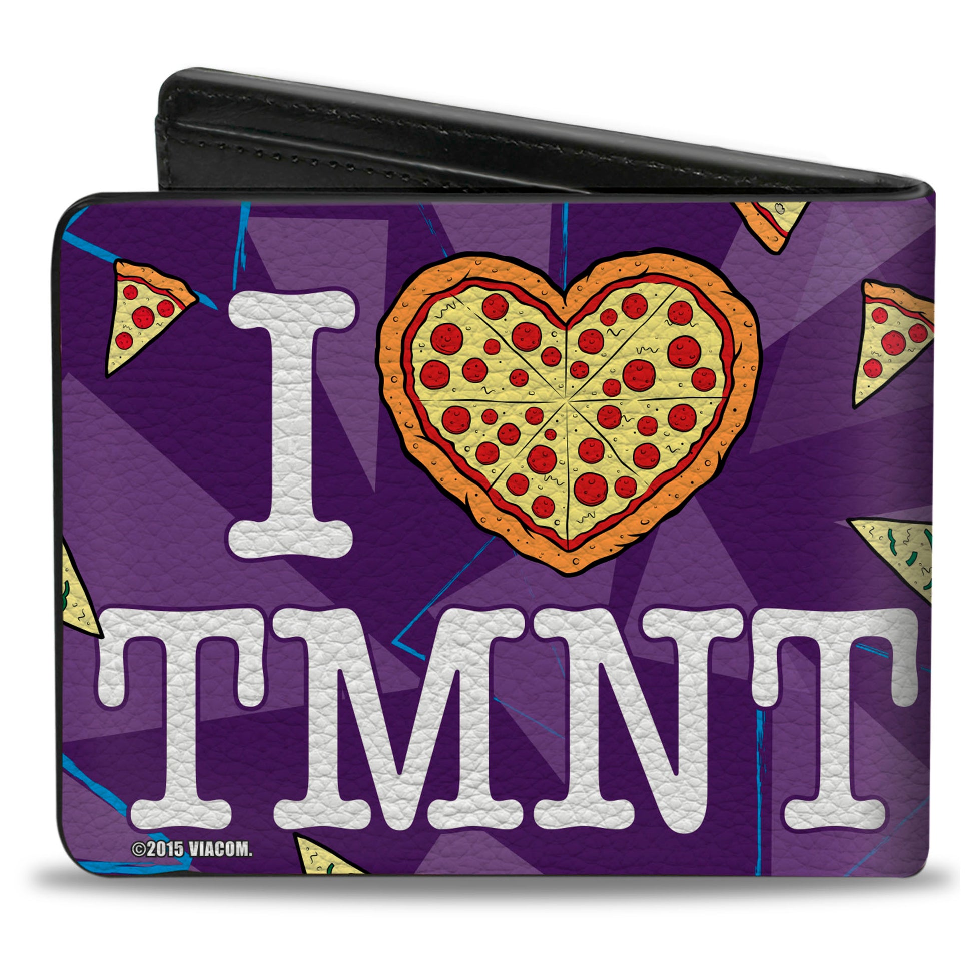 Bi-Fold Wallet - Classic TMNT Faces + I "PIZZA-HEART" TMNT Purple Pizza Bi-Fold Wallets Teenage Mutant Ninja Turtles