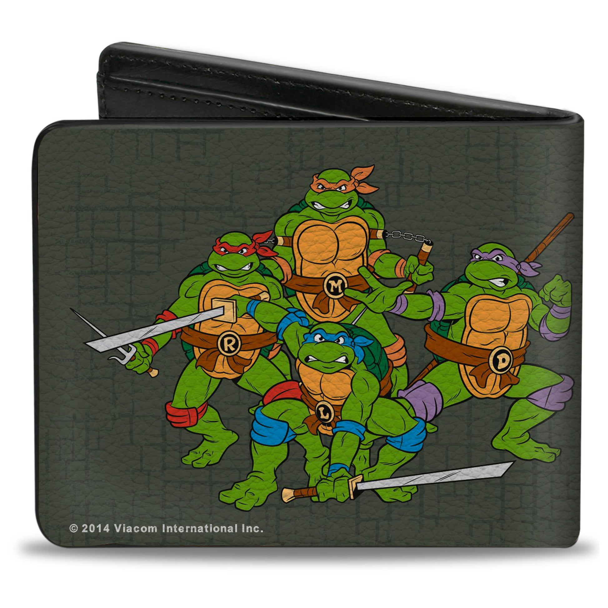 Bi-Fold Wallet - KEEP IT LEAN, MEAN & GREEN + Classic Teenage Mutant Ninja Turtles Group Pose Gray Bi-Fold Wallets Teenage Mutant Ninja Turtles
