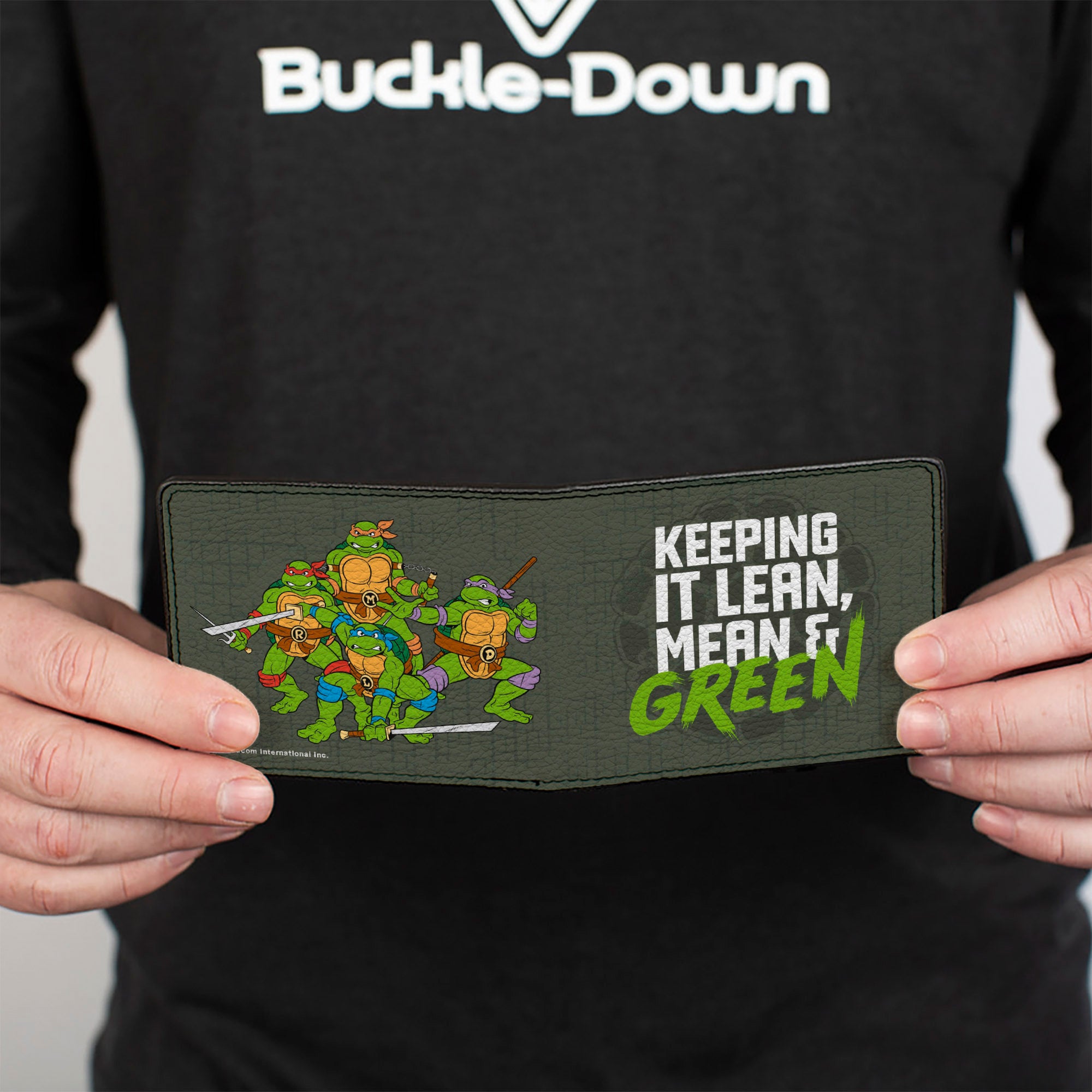 Bi-Fold Wallet - KEEP IT LEAN, MEAN & GREEN + Classic Teenage Mutant Ninja Turtles Group Pose Gray Bi-Fold Wallets Teenage Mutant Ninja Turtles