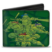 Bi-Fold Wallet - Classic Teenage Mutant Ninja Turtles Battle Pose Turtle Shell Green Bi-Fold Wallets Teenage Mutant Ninja Turtles